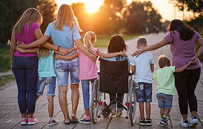 Community group standing together
