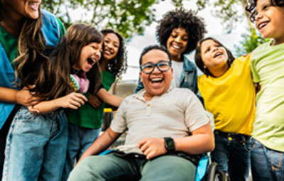 Group of children smiling