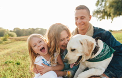 Family with dog